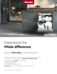 Miele: $100 Off Purchase of Select Miele Dishwashers