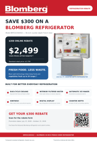 Blomberg: Save $300 on a Blomberg Refrigerator