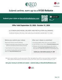 LG: Installation Allowance save $150