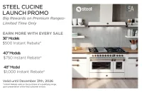 Steel Cucine: Save up to $1,000 on Qualifying Steel Cucine Ranges