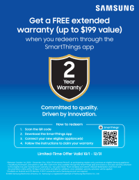 Samsung: 2 Year Warranty Limited Time Offer