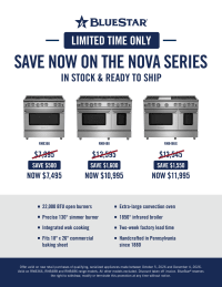Bluestar: Instant Savings on Stainless Steel Nova Ranges