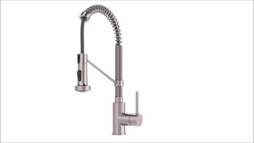 KRAUS 24-inch Utility Sink Combo With Faucet – 18 Gauge Stainless Steel, Matte Black Finish